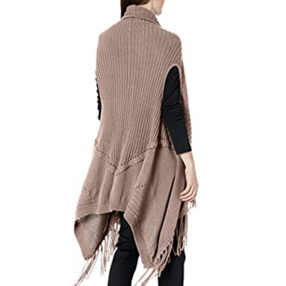 Silver Jeans Tan Knit Fringe Vest